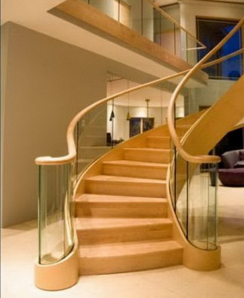 Hall wood&class stairs